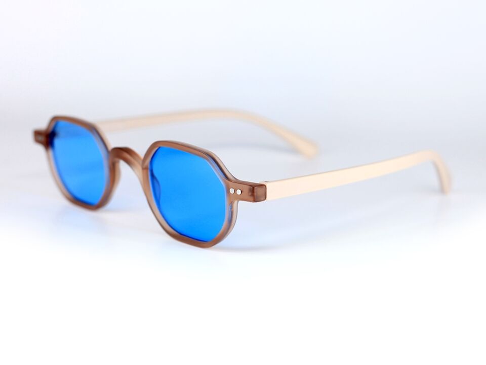 Zebechka ZEBECHKA 04 MAVİ GEOMETRİK Unisex Güneş Gözlük