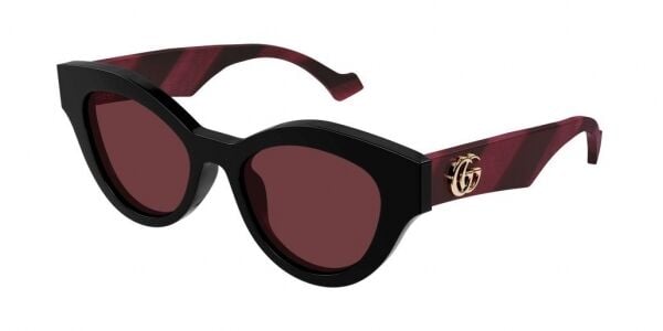 Gucci GG0957S 005 BLACK BURGUNDY RED Kadın Güneş Gözlüğü